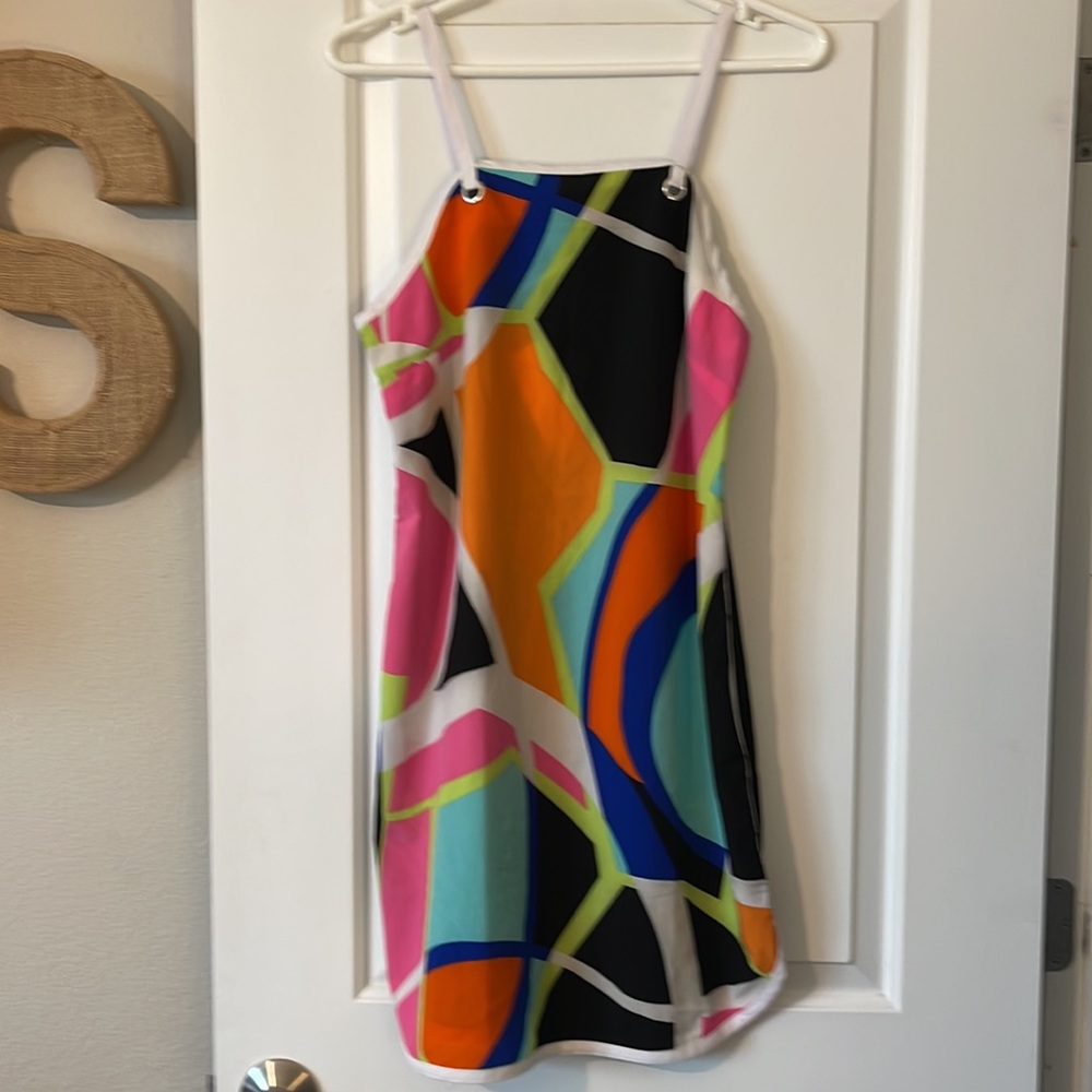 Fabletics Black Multi-Color Abstract Mini Dress - Picture 2 of 5